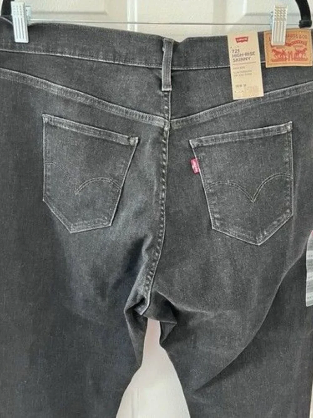 NEW Levi’s 721 High Rise‎ Skinny Jeans Plus Size 18W Solid Black MSRP $69